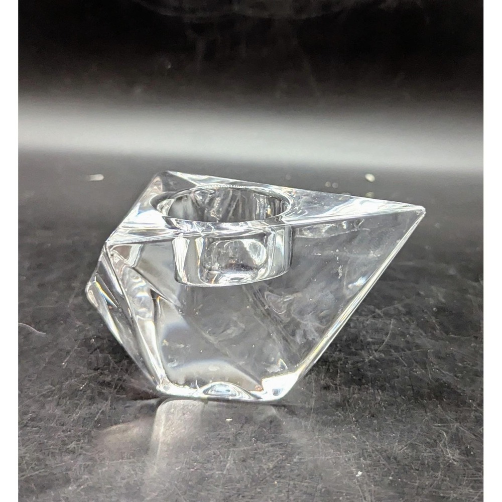 Rare Orrefors Sweden Crystal Diamond Helen Krantz Design Votive Candle Holder